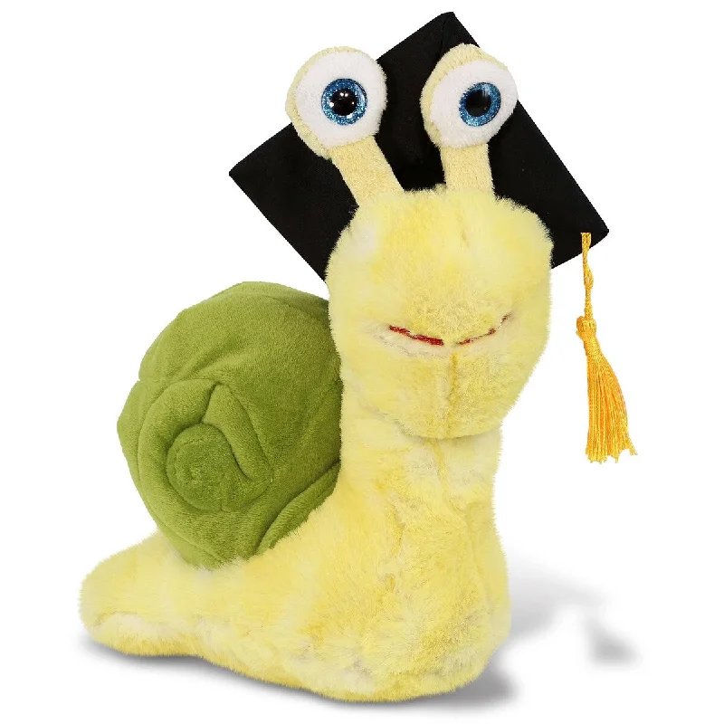 DolliBu Yellow Snail Graduation Plush with Gown and Cap with Tassel - 9 inches