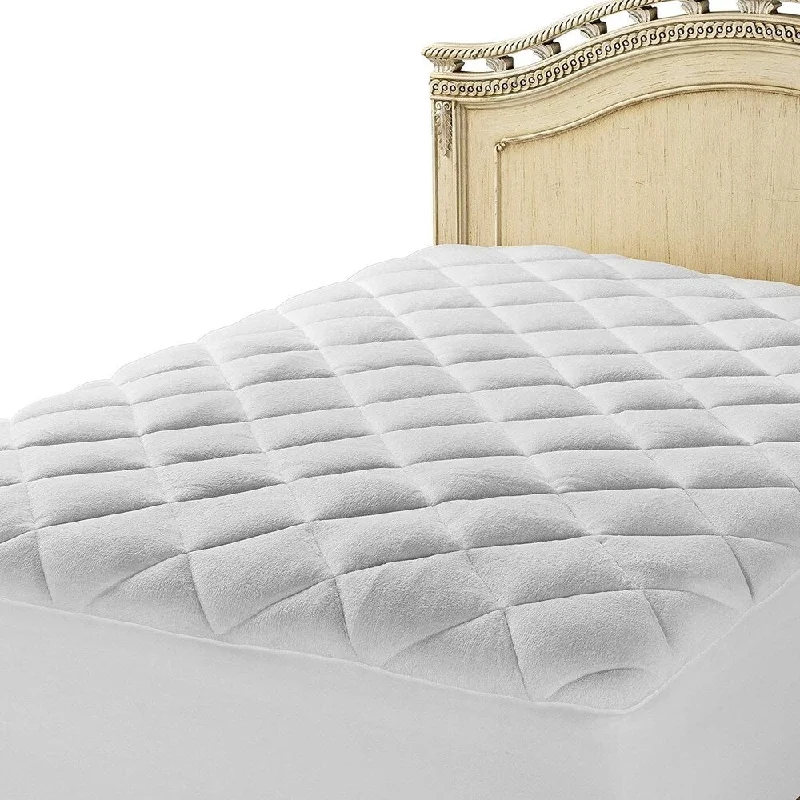 Double Puff Mattress Pad - White