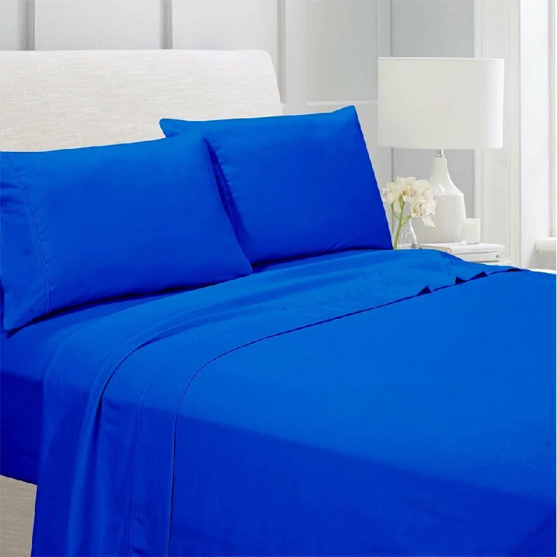 Egyptian Comfort 1800 Count 4 Piece Bed Sheet Set Full Blue