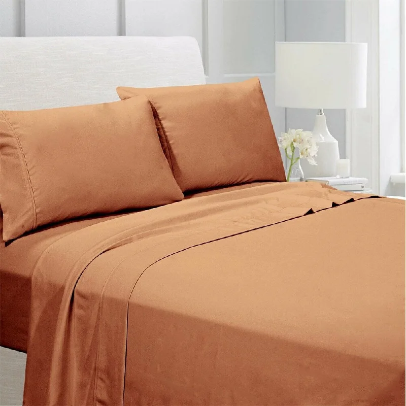 Egyptian Comfort 1800 Count 4 Piece Bed Sheet Set King Tan