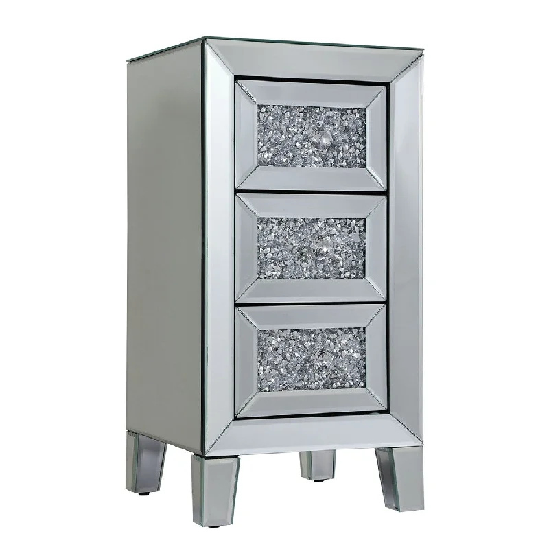 Elegant Mirrored Nightstand - Stylish Storage Solution for Bedroom and Living Room - Classic and Chic