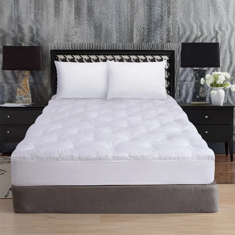 Hotel Luxury Super Plush Mattress Topper - White