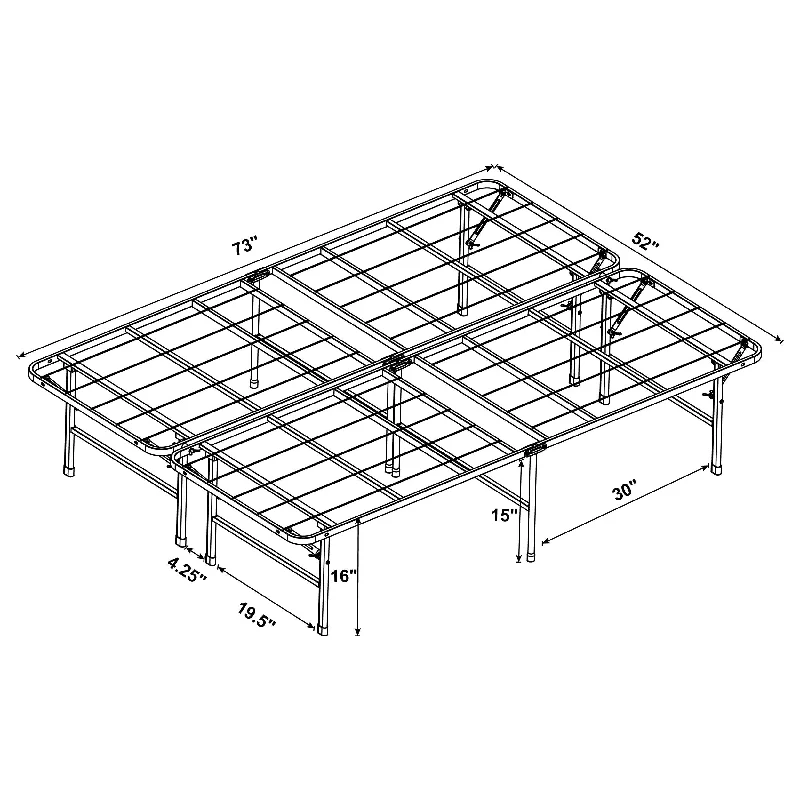 Mabel Metal Mattress Support Platform Bed Black