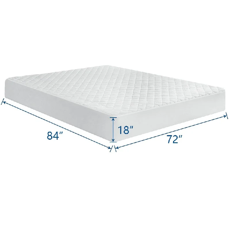 Mattress Cover Protector Bedding Quilted Fitted Mattress Topper - White