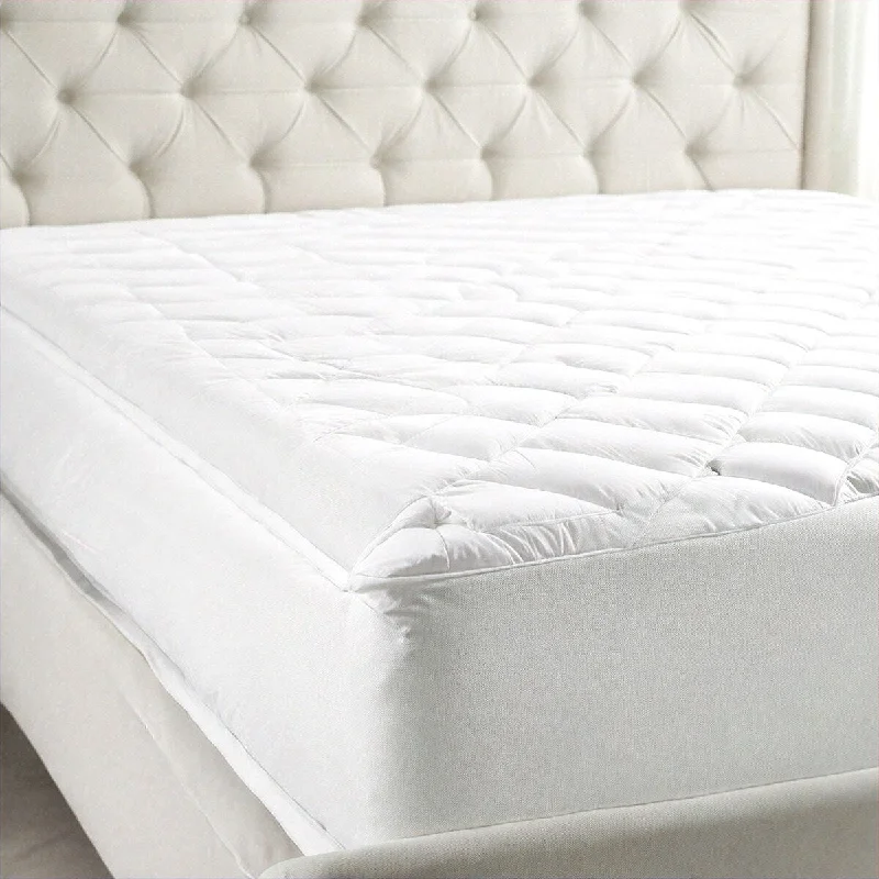 Pointehaven 240 Thread Count Cotton Queen 20" Deep White Mattress Protector