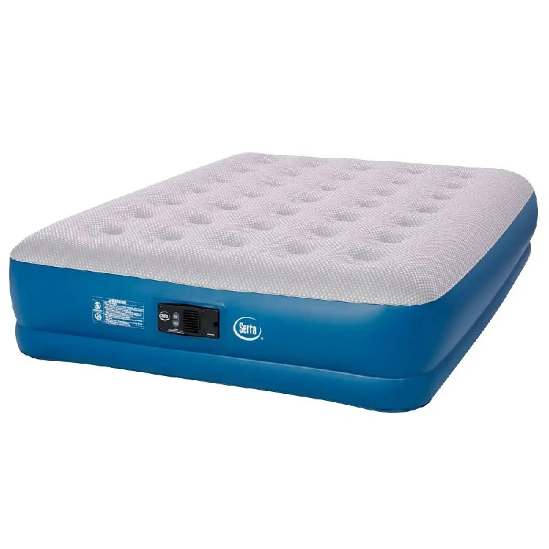 New - Serta 16" Raised Inflatable Airbed QUEEN Air Mattress Built-in Pump Firm Support