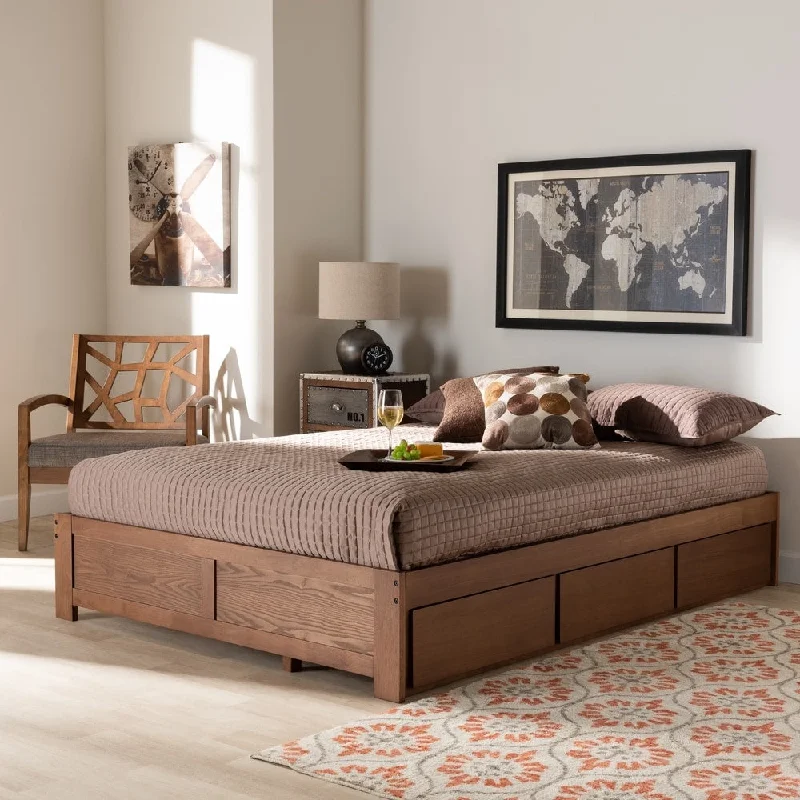 Wren Modern and Contemporary 3-Drawer Platform Storage Bed Frame