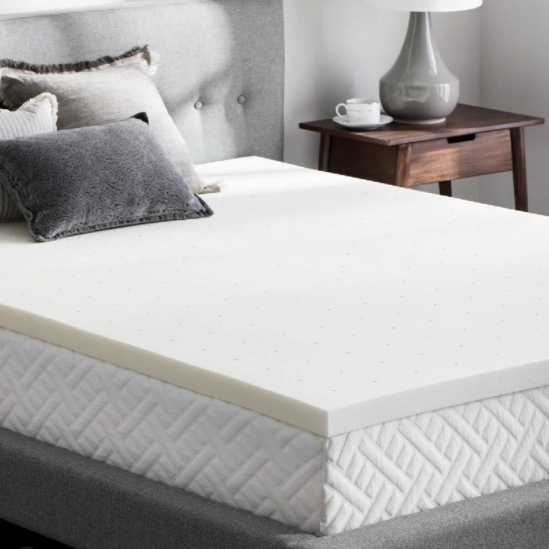 2 Inch Memory Foam Mattress Topper - Off White