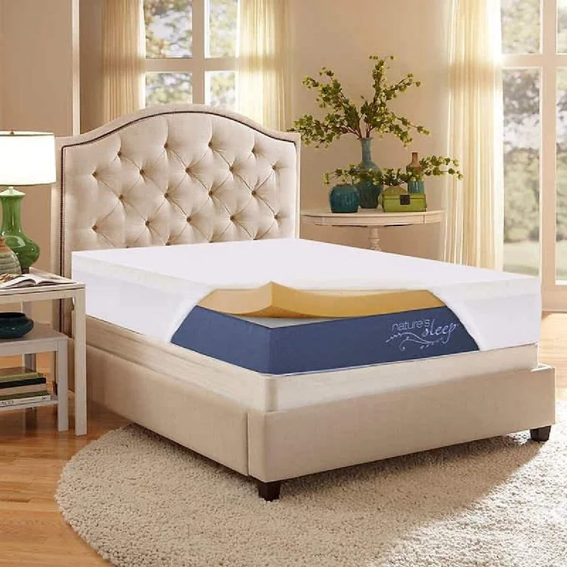 3 Inch Copper Infused Gel Memory Foam Mattress Topper - with Fitted Cover - N/A