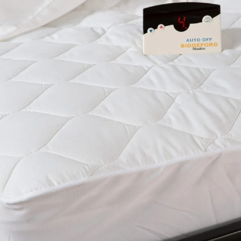 Biddeford 5201-505222-100 Quilted Electric Heated Mattress Pad Full - White