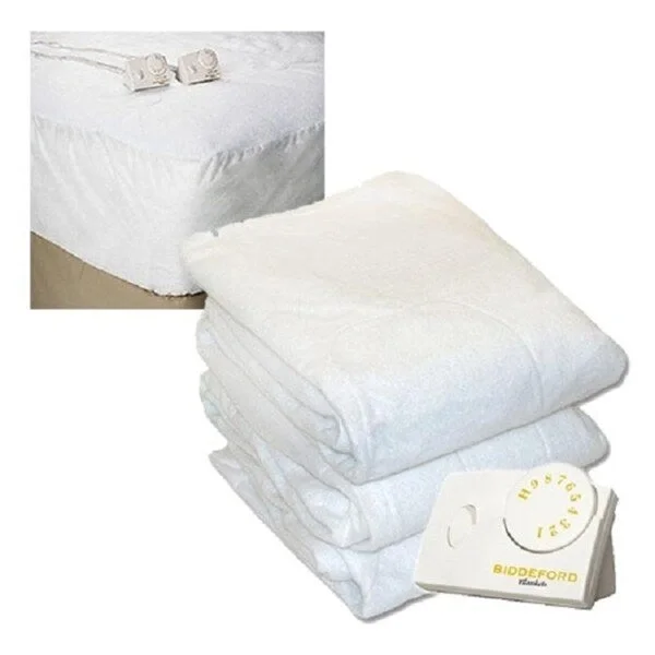 Biddeford 5300-9051128-100M Quilted Sherpa Heated Mattress Pad Twin - White