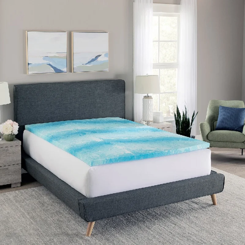 Bodipedic Cooling Gel Swirl Memory Foam Mattress Topper