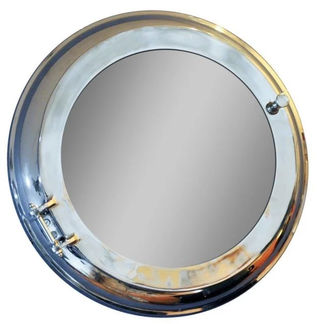 21" Round Aluminum Framed Accent Mirror - Silver