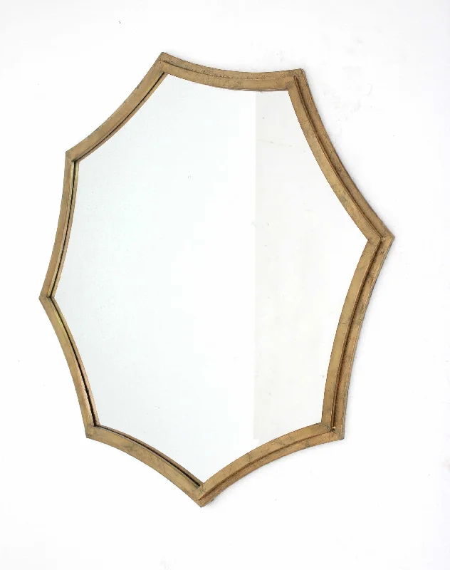 33" Octagon Metal Framed Accent Mirror - Gold