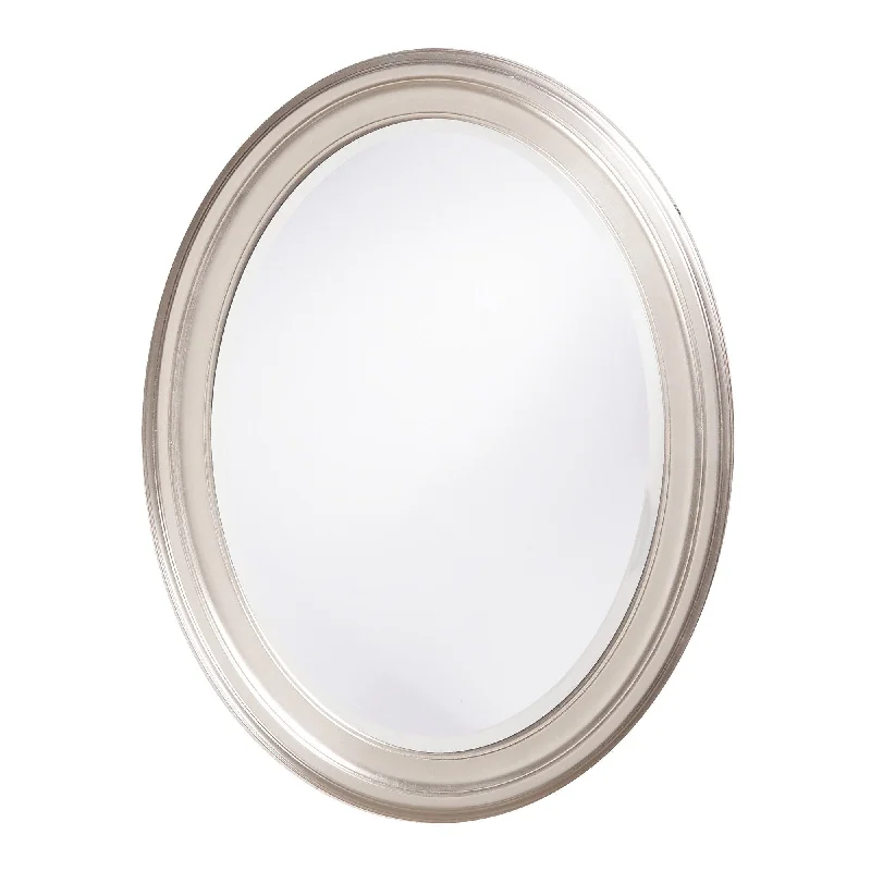 33" Oval Framed Accent Mirror - Silver