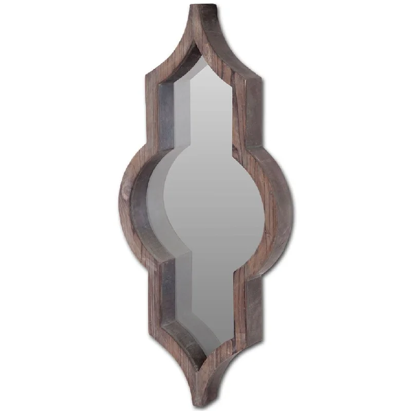 34" Novelty Framed Accent Mirror - Dark Brown