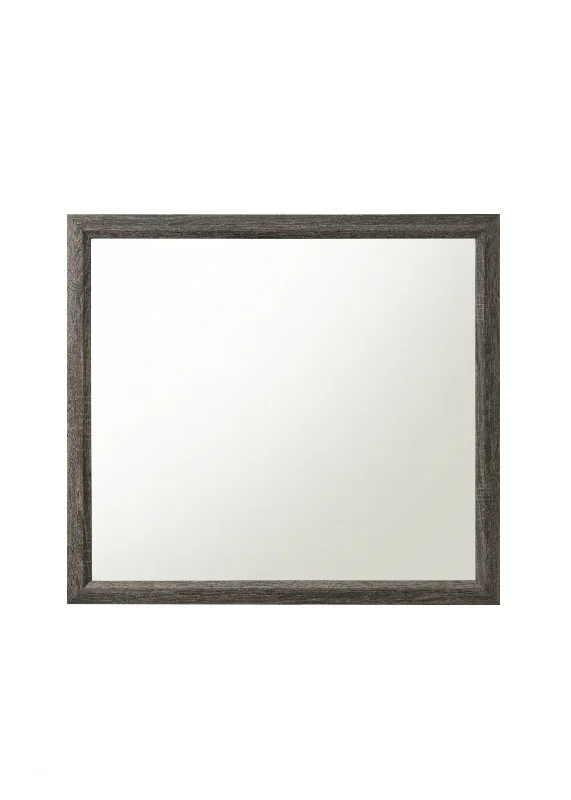 35" Rectangle Wall Mounted Accent Mirror With Frame - Silver