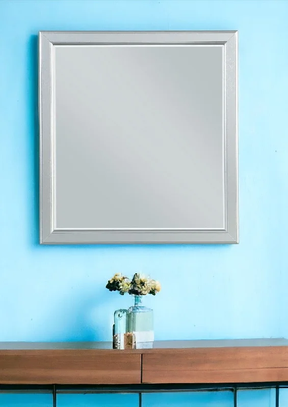 38" Square Framed Accent Mirror - Silver