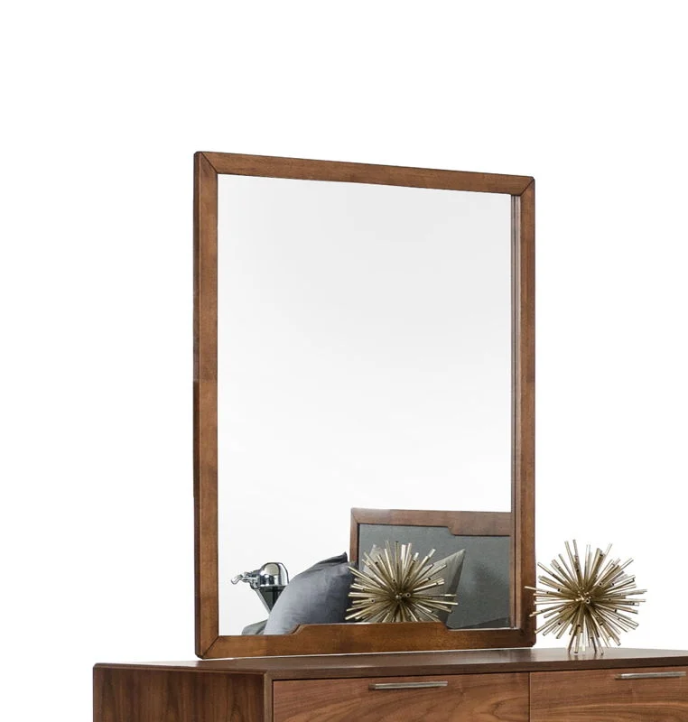 40" Veneer And Glass Mirror - Walnut