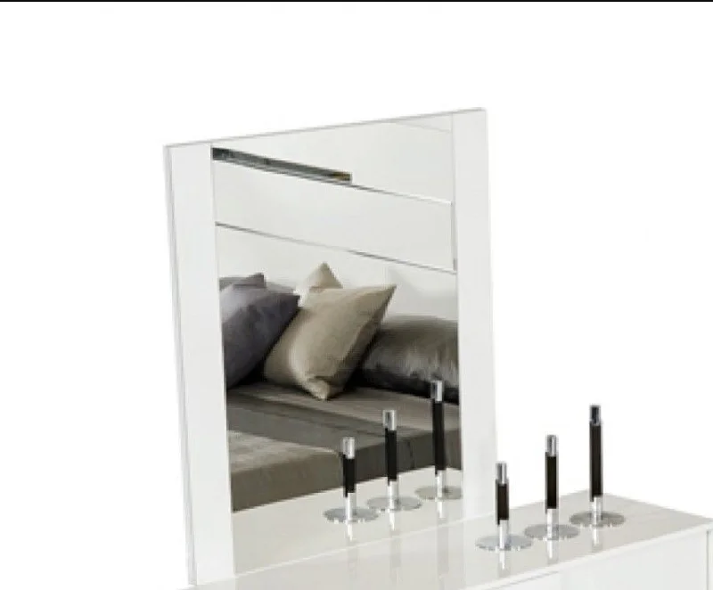 41" Glass Mirror - White