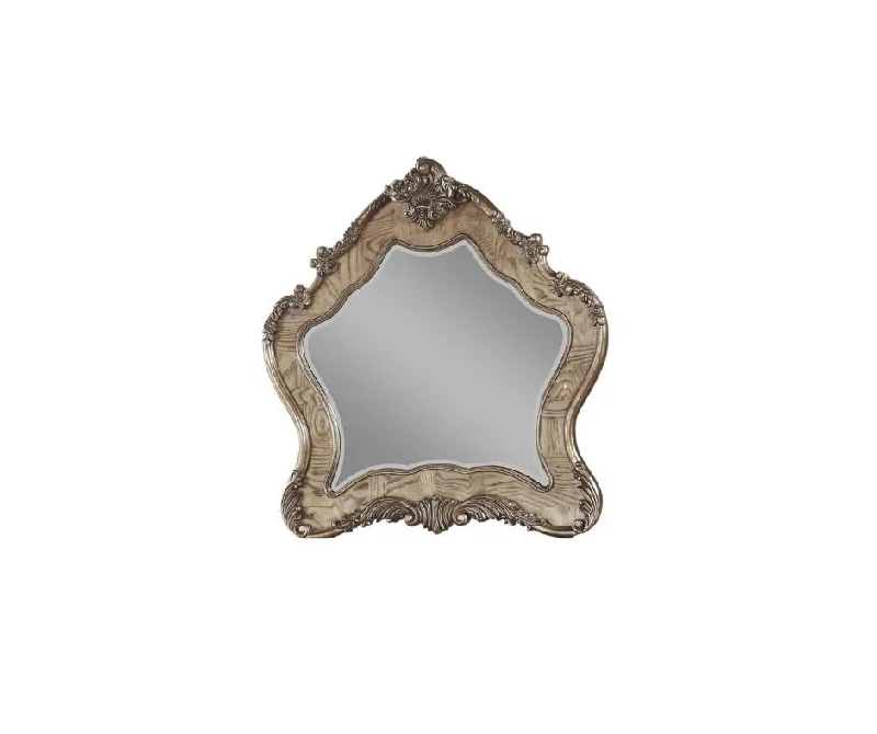 48" Irregular Framed Mirror - Vintage Oak