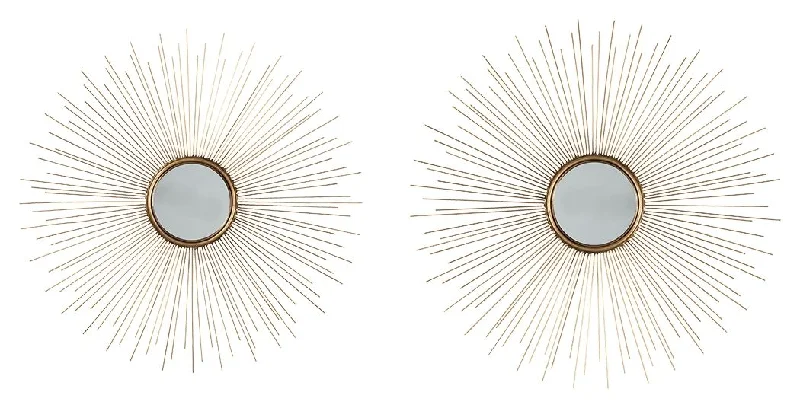 Doniel - Antique Gold Finish - Accent Mirror Set (Set of 2)