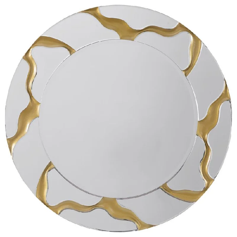 Dorinda - Round Kintsugi Style Wall Mirror - Gold