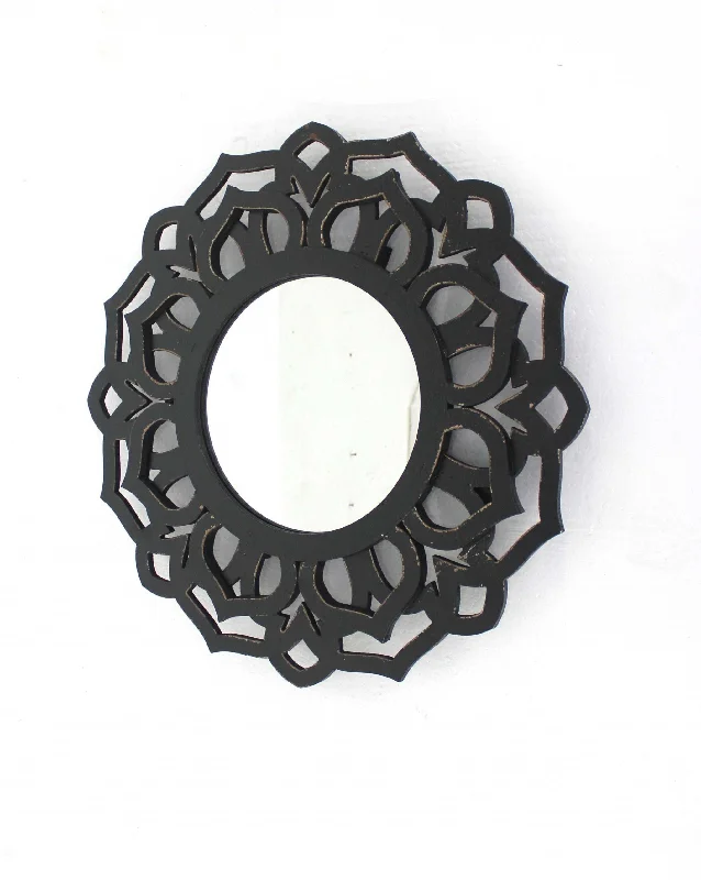 Round Accent Mirror - Black