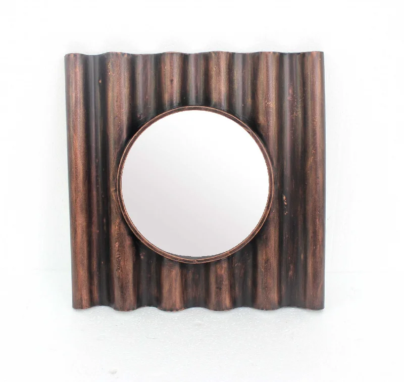 Square Accent Metal Mirror - Bronze