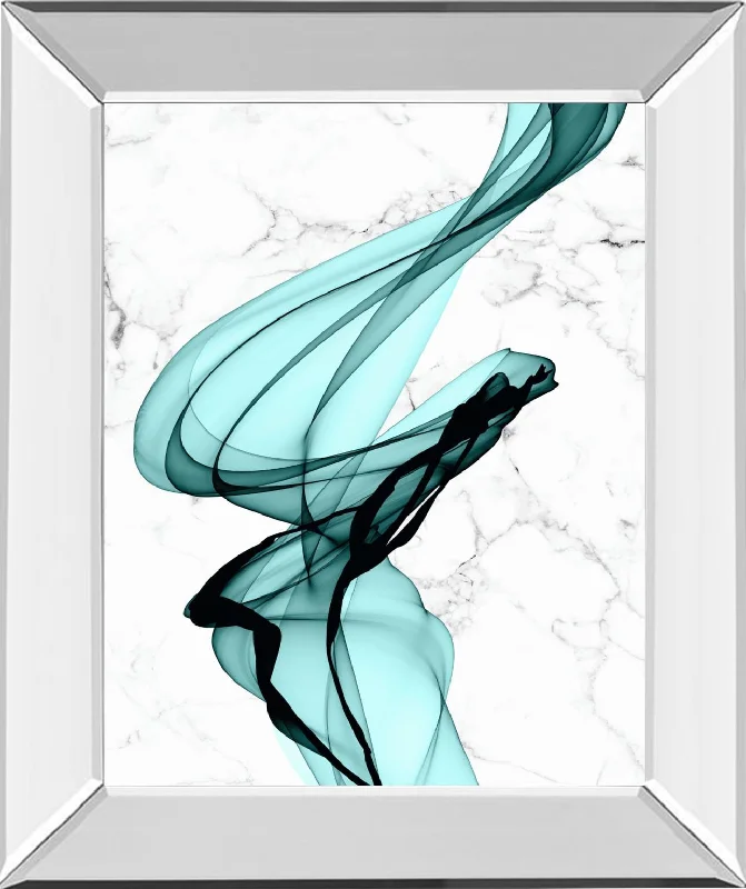 Teal Ribbons I Mirror Framed By Irena Orlov - Green